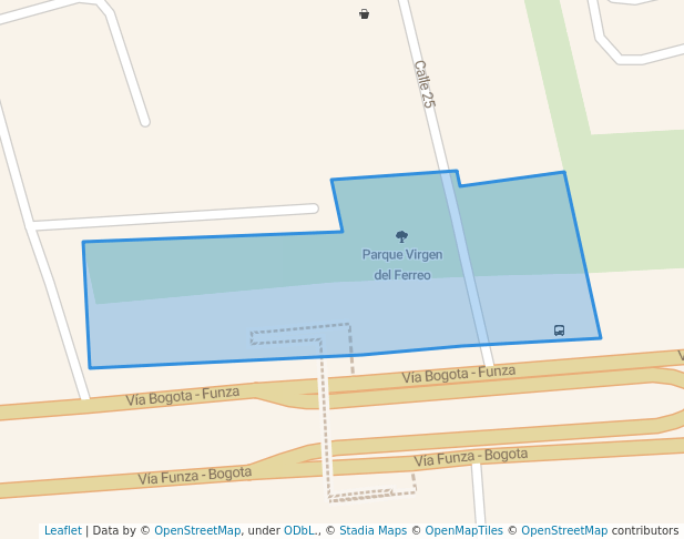 walking in Parque Virgen del Ferreo map in Funza
