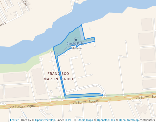 walking in PARQUE PUBLICO CALABAZAL map in Funza