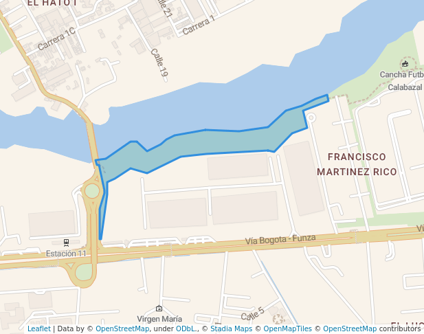 walking in PARQUE GUALI map in Funza