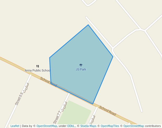 walking in JS Park map in Rawalpindi