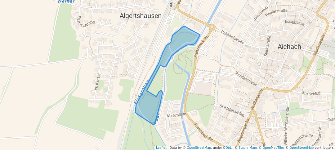 walking in Stadtgarten map in Aichach