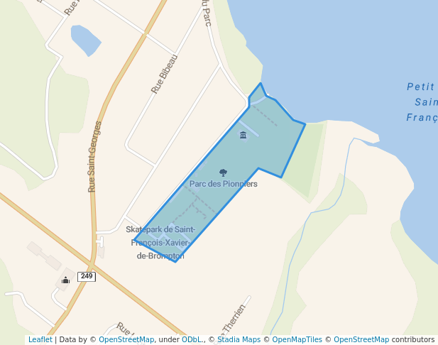 walking in Parc Des Pionniers map in Saint-François-Xavier-de-Brompton