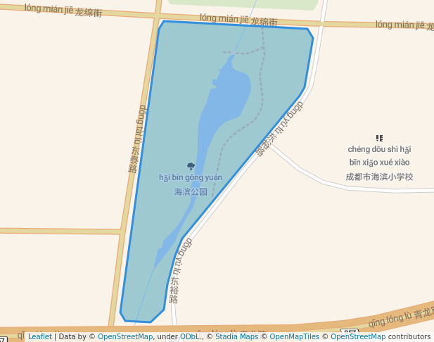 walking in 海滨公园 map in Cheng Du Shi