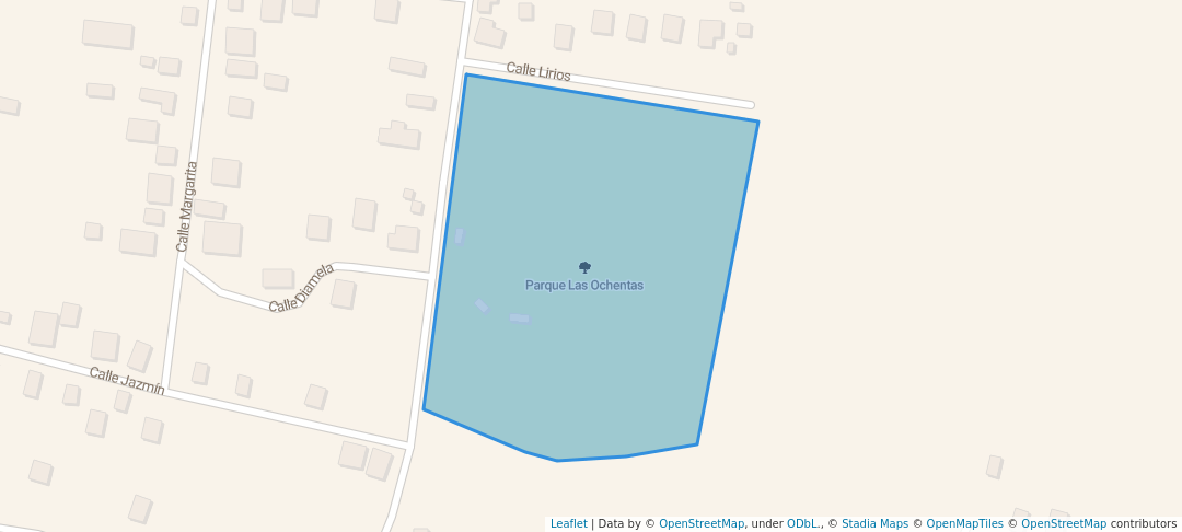 walking in Parque Las Ochentas map in Las Ochenta