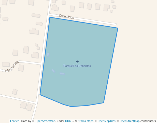 walking in Parque Las Ochentas map in Las Ochenta