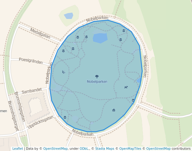 walking in Nobelparken map in Lund