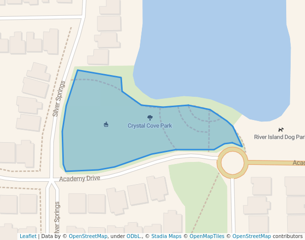 walking in Crystal Cove Park map in Lathrop