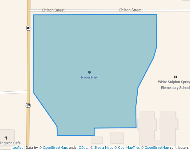 walking in Rader Park map in White Sulphur Springs