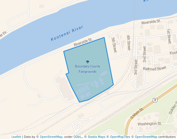 walking in Boundary County Fairgrounds map in Bonners Ferry