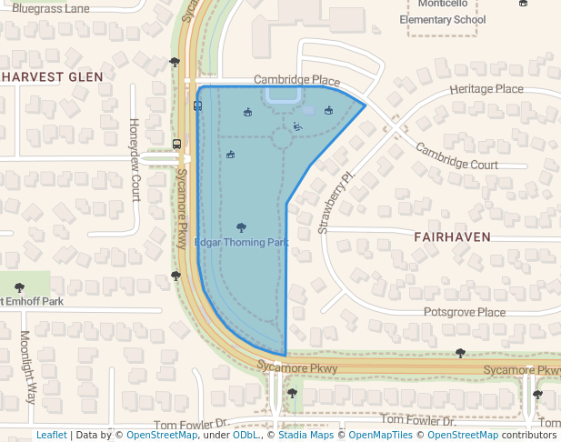 walking in Edgar Thoming Park map in Tracy