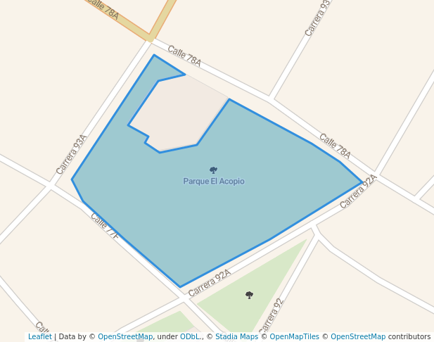 walking in Parque El Acopio map in Medellín