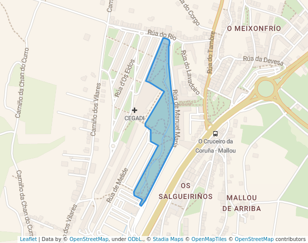 walking in Parque dos Salgueiriños map in Santiago de Compostela