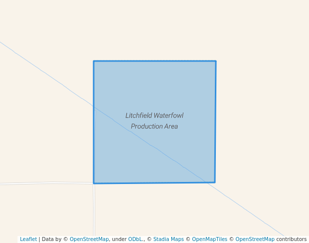 walking in Litchfield Waterfowl Production Area map in Stirum