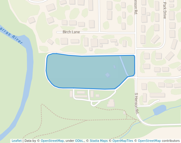 walking in Henson Park map in Villa Grove