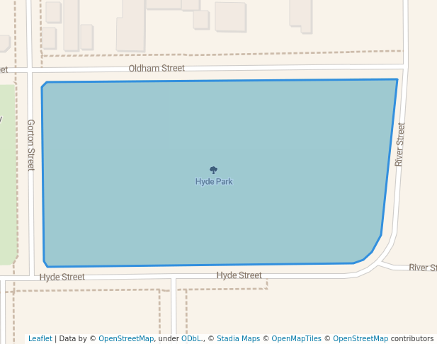 walking in Hyde Park map in Gore