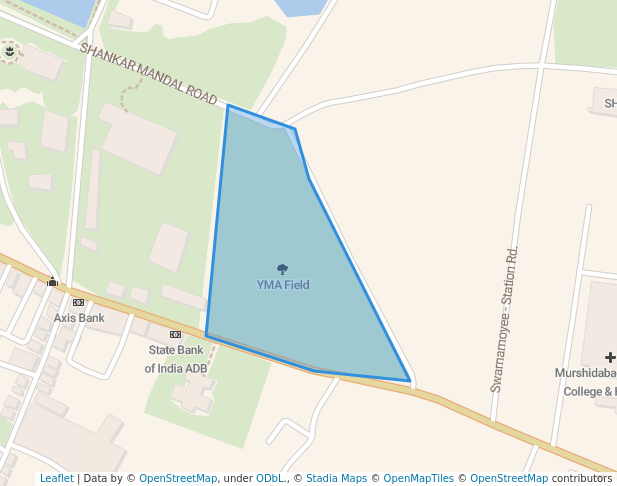 walking in YMA Field map in Berhampore