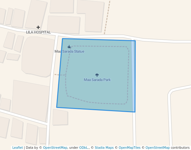 walking in Maa Sarada Park map in Berhampore