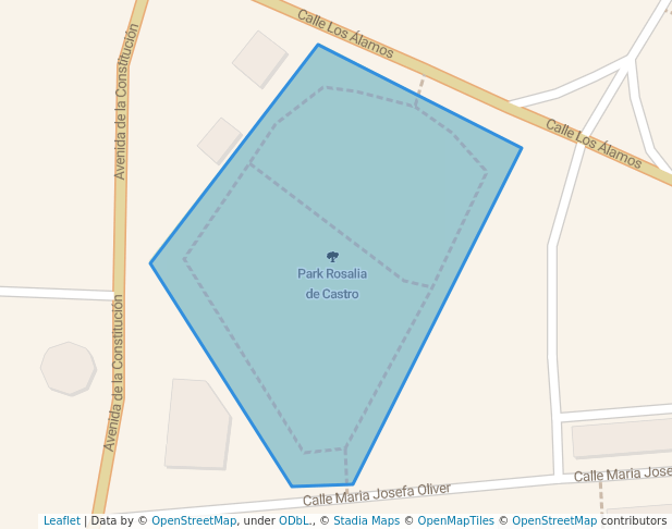 walking in Park Rosalia de Castro map in Nerja