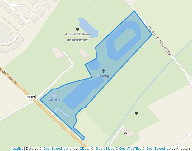 walking in L'Étang map in Tournai