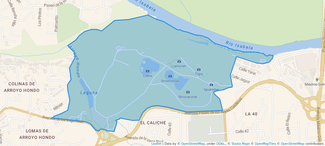 walking in Parque y Zoológico Nacional de Santo Domingo map in Santo Domingo