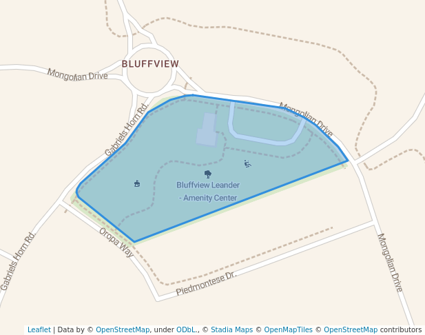 walking in Bluffview Leander - Amenity Center map in Andice
