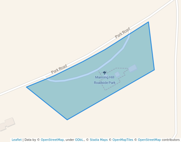 walking in Manning Hill Roadside Park map in Lachine