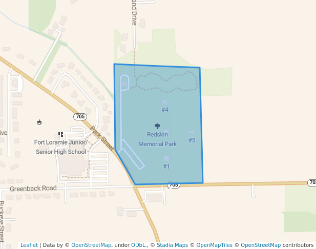 walking in Redskin Memorial Park map in Fort Loramie