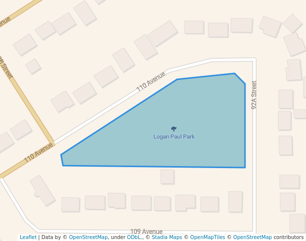 walking in Logan Paul Park map in Grande Prairie