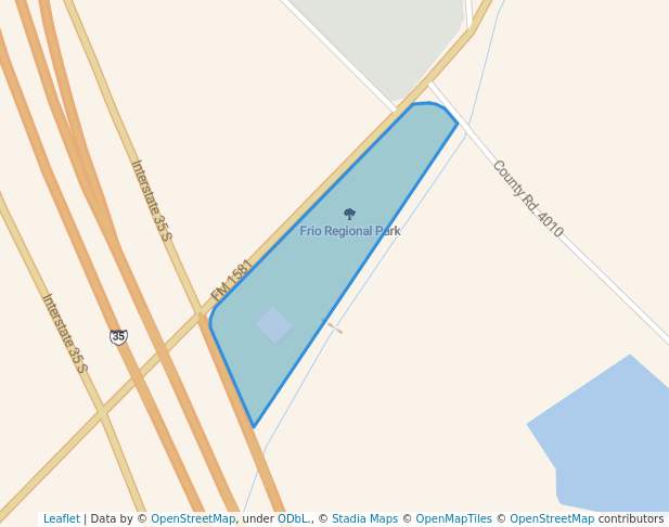 walking in Frio Regional Park map in Pearsall