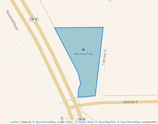 walking in Rail Road Park map in St. Cloud