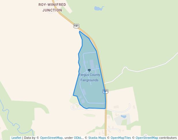 walking in Fergus County Fairgrounds map in Lewistown