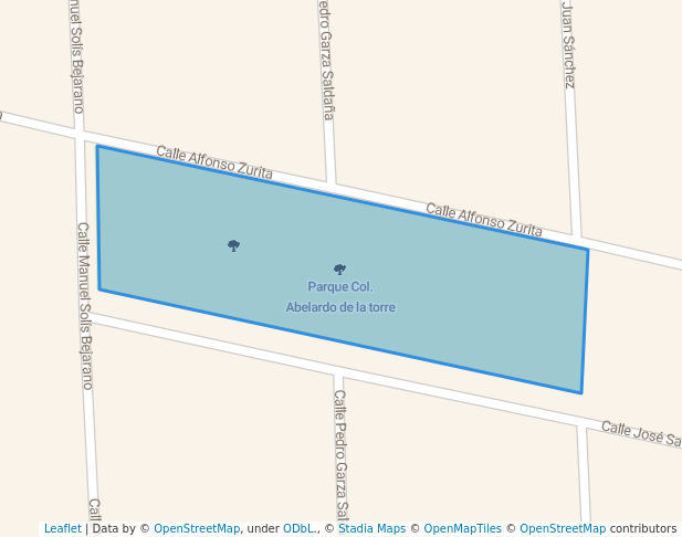 walking in Parque Col. Abelardo de la torre map in Heroica Matamoros