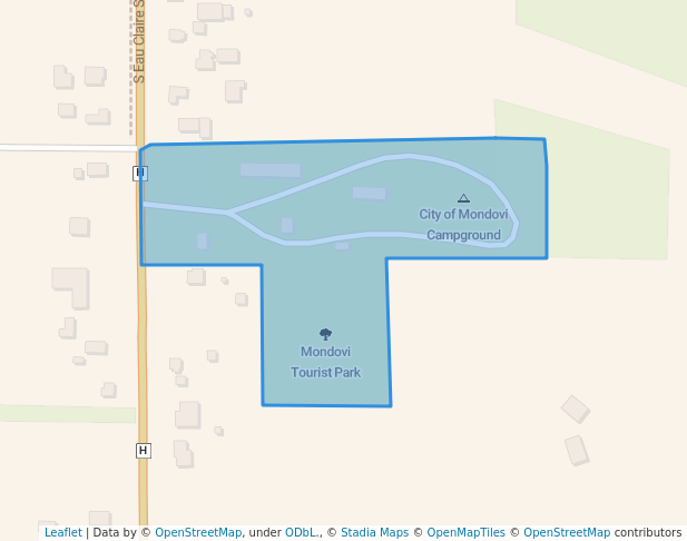 walking in Mondovi Tourist Park map in Mondovi