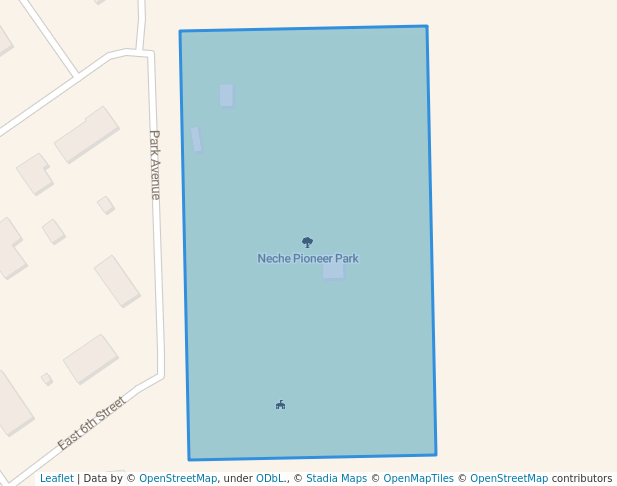 walking in Neche Pioneer Park map in Neche