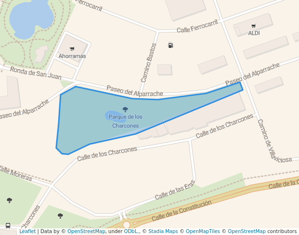 walking in Parque de los Charcones map in Navalcarnero