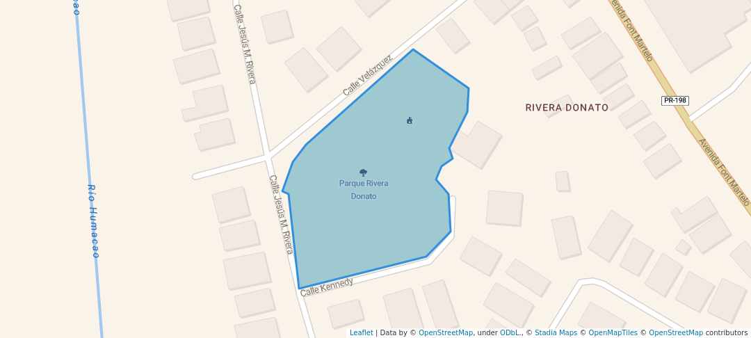 walking in Parque Rivera  Dponato map in Humacao