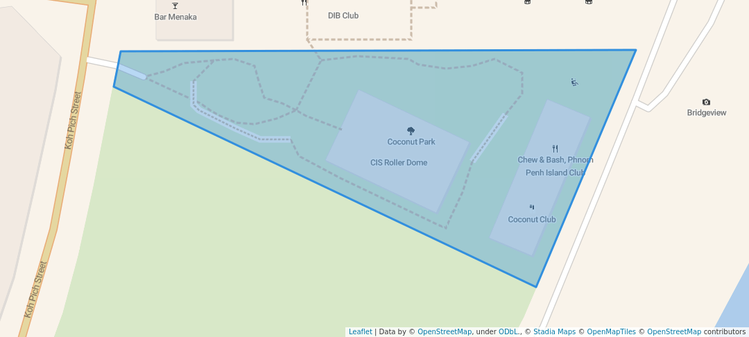 walking in Coconut Park map in Phnom Penh