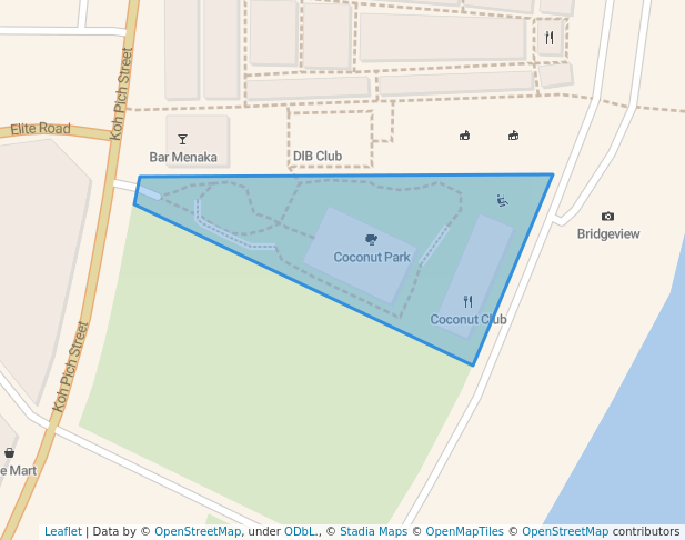 walking in Coconut Park map in Phnom Penh