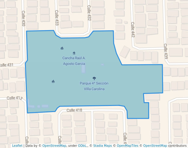 walking in Parque 4ª Sección Villa Carolina map in Carolina