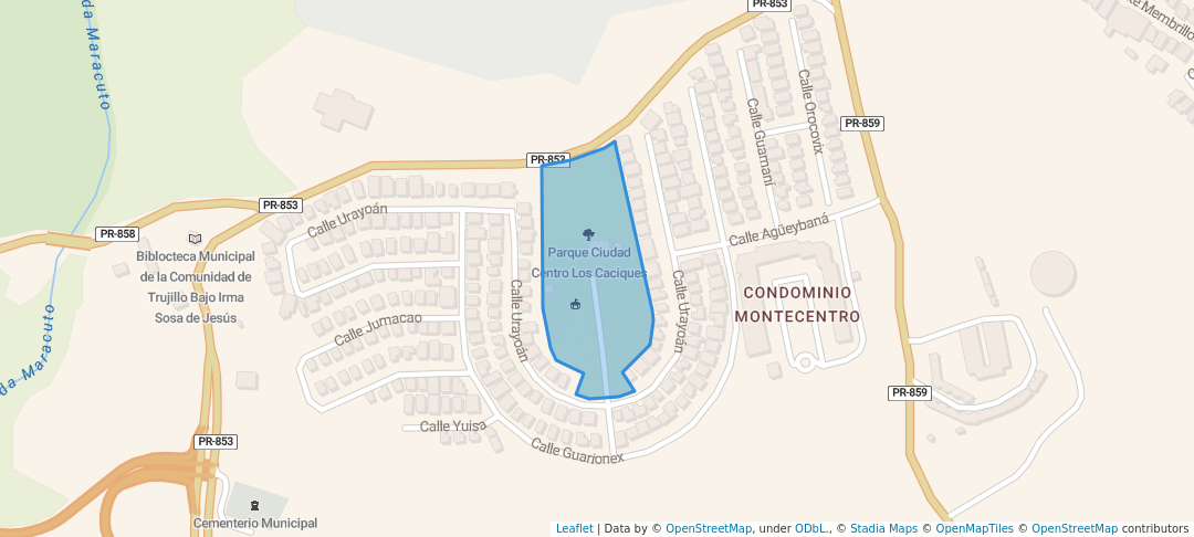 walking in Parque Ciudad Centro Los Caciques map in Carolina