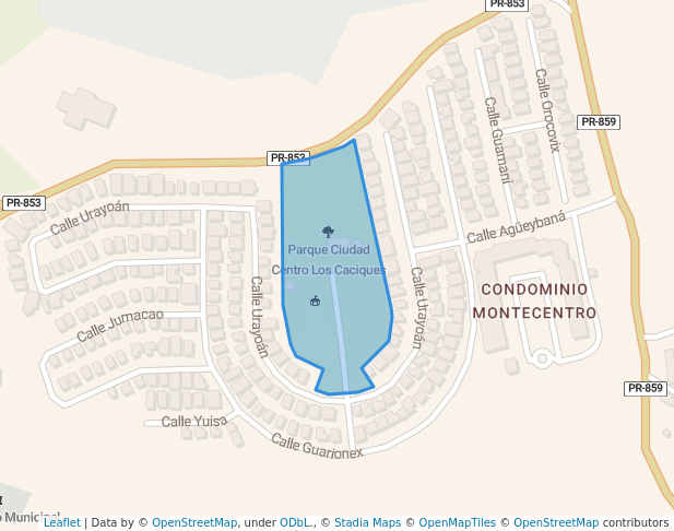 walking in Parque Ciudad Centro Los Caciques map in Carolina