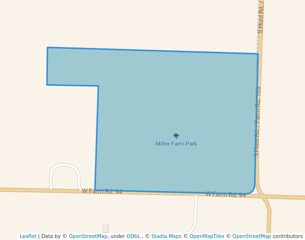 walking in Miller Farm Park map in Willard