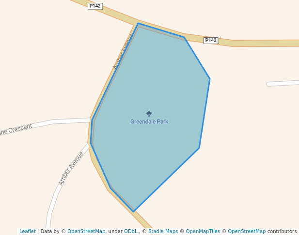 walking in Greendale Park map in Howick
