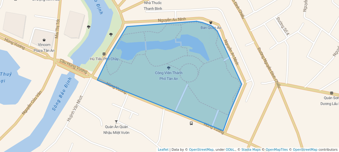 walking in Tan An City Park map in Thành phố Tân An