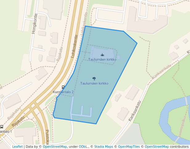 walking in Taulumäen kirkko map in Jyväskylä