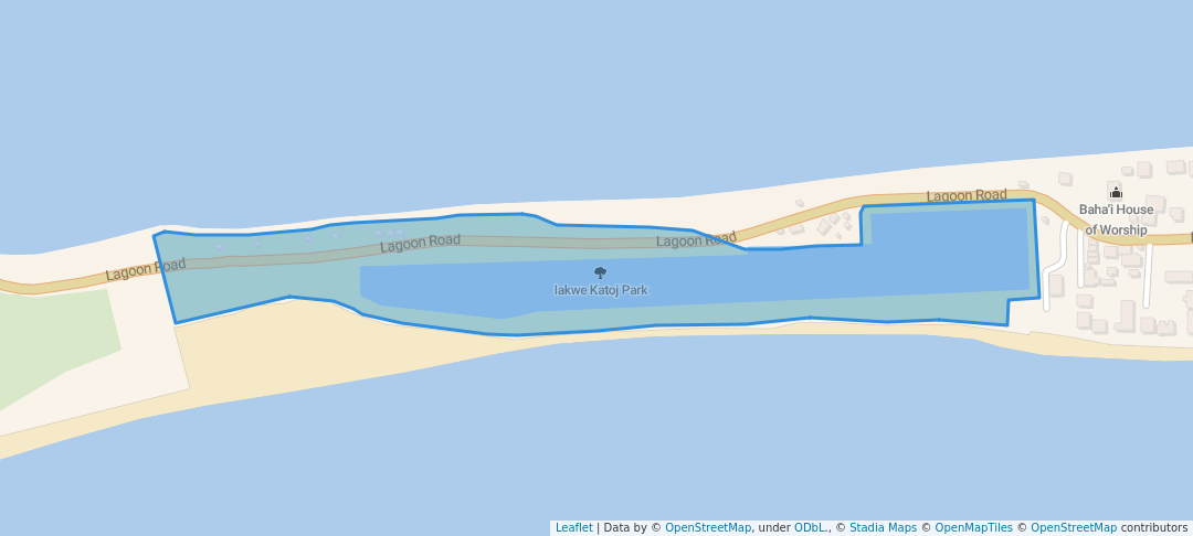 walking in Iakwe Katoj Park map in Delap-Uliga-Djarrit