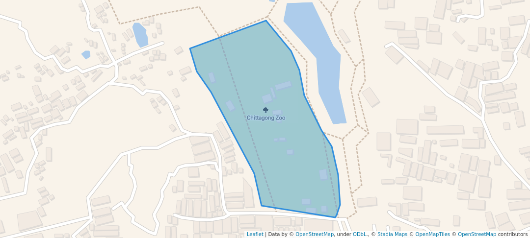 walking in Chittagong Zoo map in Chattogram