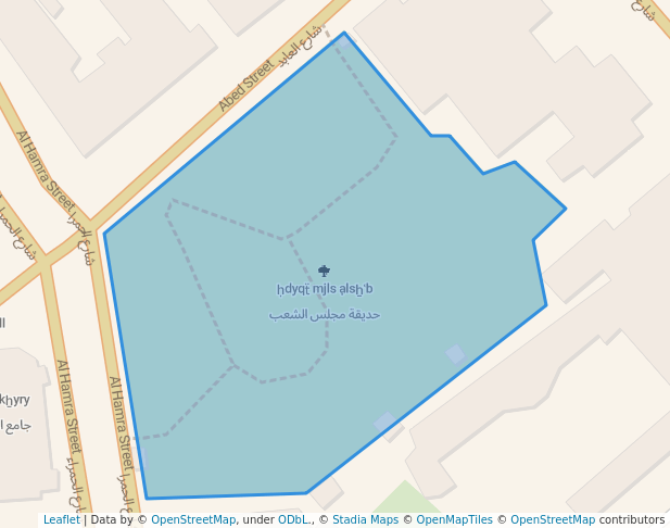 walking in حديقة مجلس الشعب map in Damascus