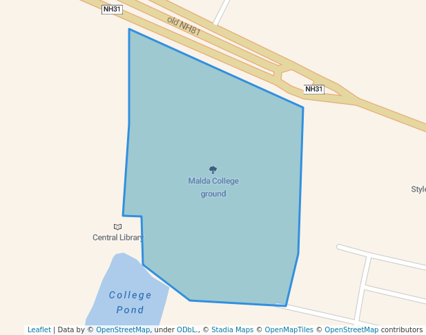 walking in Malda College ground map in Malda