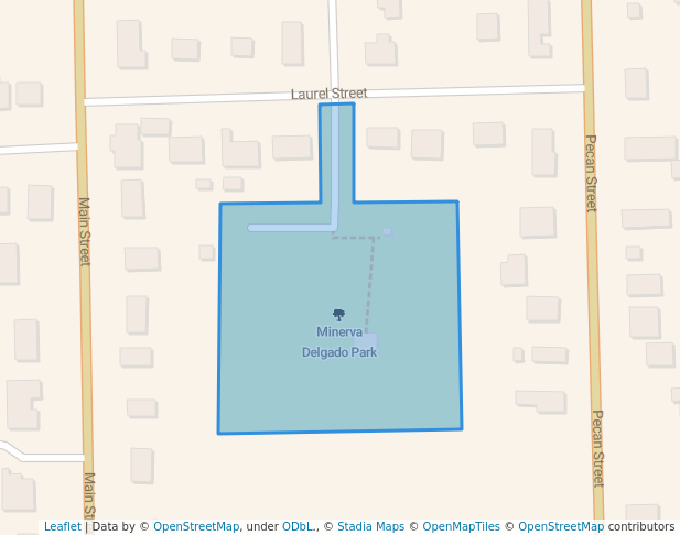 walking in Delgado Park map in Bastrop